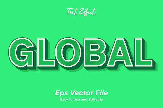 Efecto de texto global editable y fácil de usar vector premium