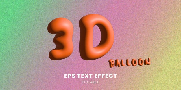 Efecto de texto de globo 3D