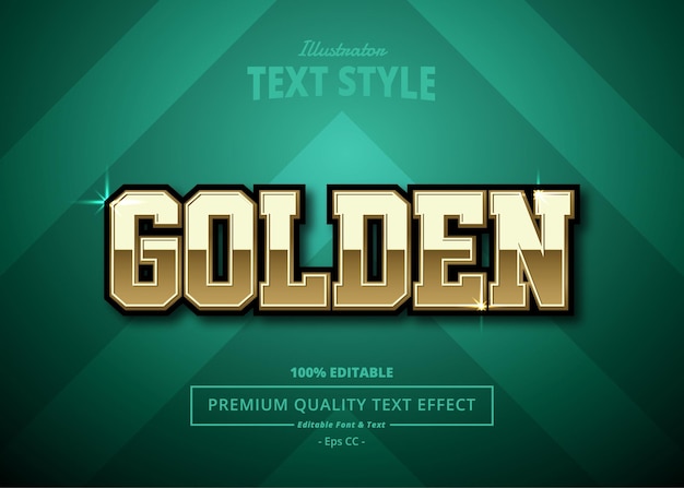 Efecto de texto golden illustrator