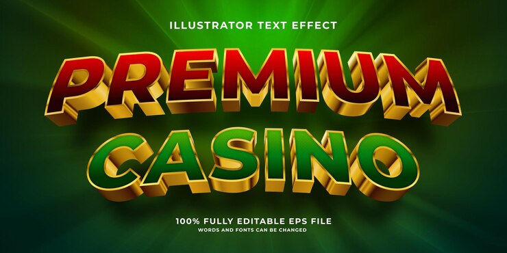 Vector efecto de texto golden luxury casino