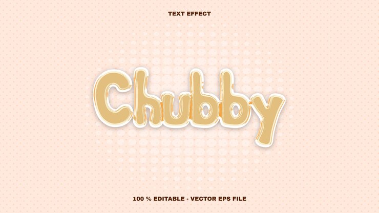 Vector efecto de texto gordito