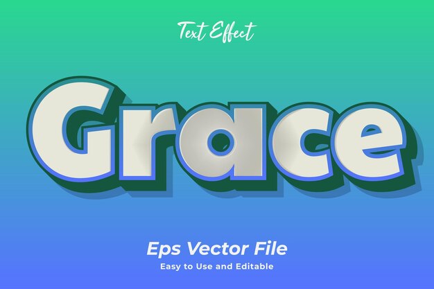 efecto de texto gracia editable y fácil de usar vector premium