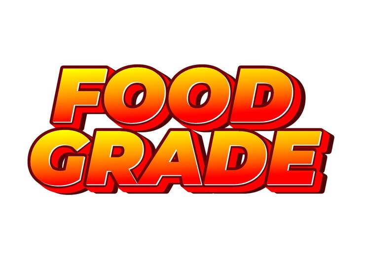 Vector efecto de texto de grado alimentario en estilo 3d con buenos colores