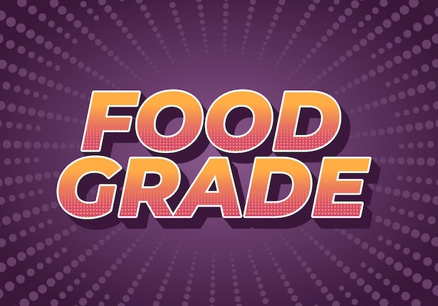 Efecto de texto de grado alimentario en estilo 3D con buenos colores