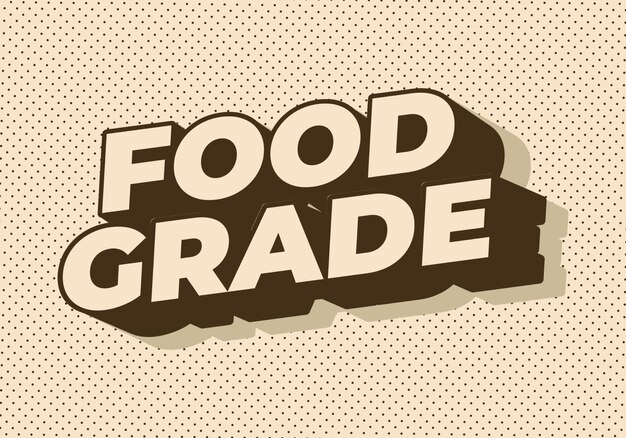 Efecto de texto de grado alimentario en estilo 3D con buenos colores