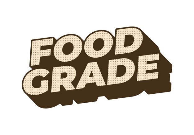 Efecto de texto de grado alimentario en estilo 3D con buenos colores