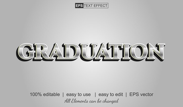 Vector efecto de texto de graduación editable efecto de texto vectorial