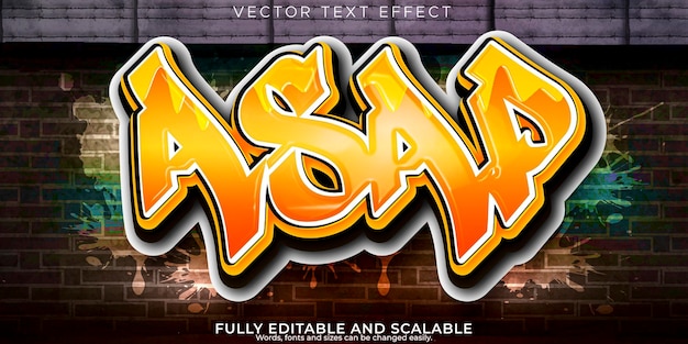 Efecto de texto de graffiti aerosol editable y estilo de texto de calle