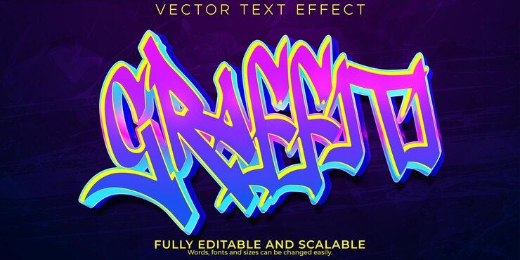 Vector efecto de texto de graffiti aerosol editable y estilo de texto de calle