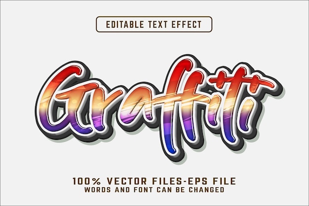 Vector efecto de texto de graffiti estilo de fuente de tipografía de letras modernas editable