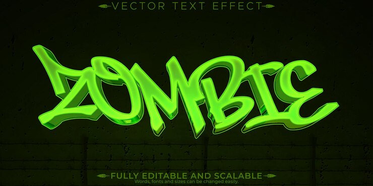 Vector efecto de texto de graffiti en spray editable y estilo de texto callejero9