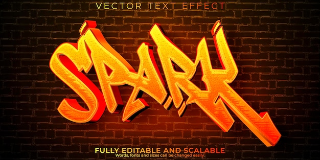 Efecto de texto graffiti spray editable y estilo de texto callejero