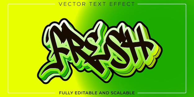 Efecto de texto de graffiti de vector libre estilo de tipografía completamente editable