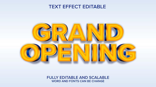 efecto de texto de gran apertura vector editable