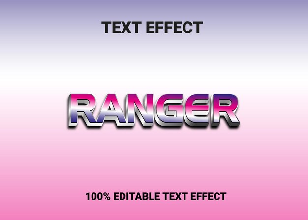 Efecto de texto de guardabosques Efecto de texto editable 3D