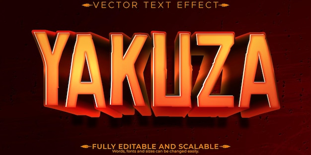 Efecto de texto guerrero editable estilo de texto yakuza y japonés