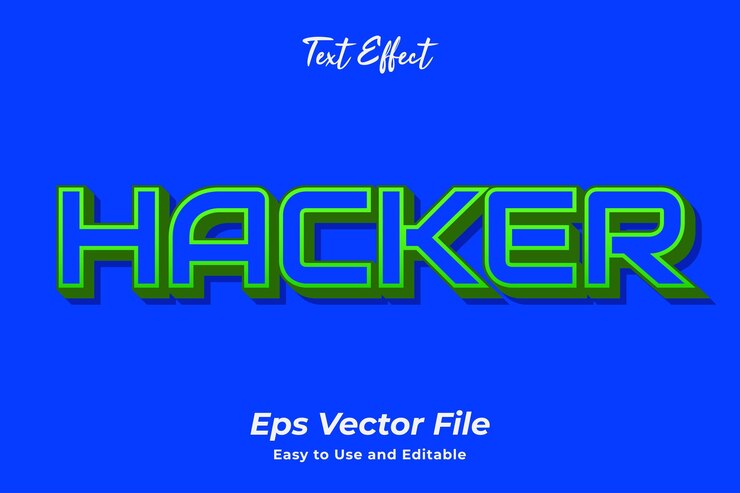 Vector efecto de texto hacker editable y fácil de usar vector premium