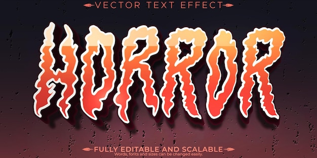 Efecto de texto de Halloween calabaza editable y estilo de texto aterrador