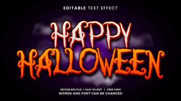 Vector efecto de texto de halloween - efecto de texto editable