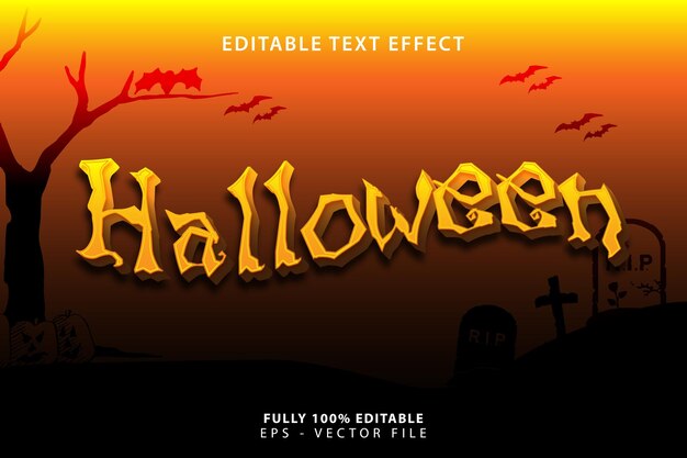 Vector efecto de texto de halloween