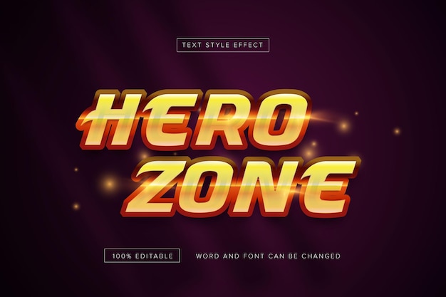 Efecto de texto hero zone editable