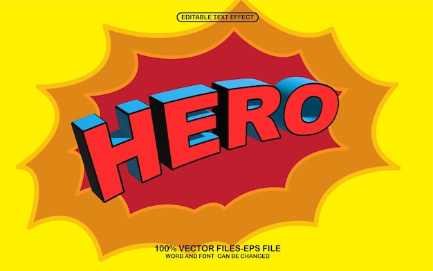 Efecto de texto de héroe
