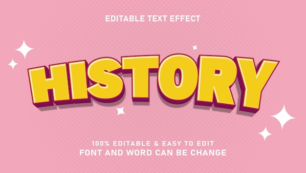 Efecto de texto de historia vectorial con estilo 3D que se puede editar