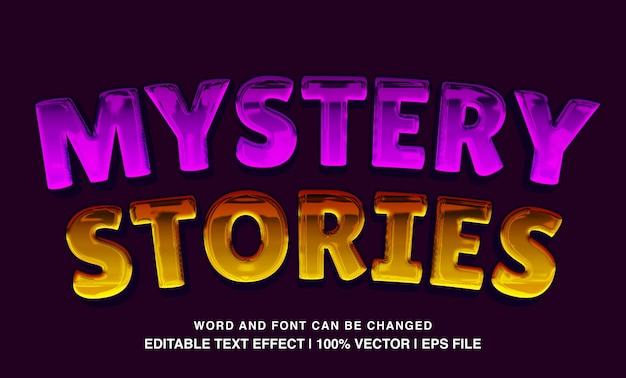 Efecto de texto de historias de misterio