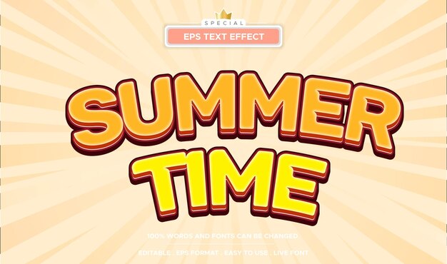 Efecto de texto de hora de verano editable