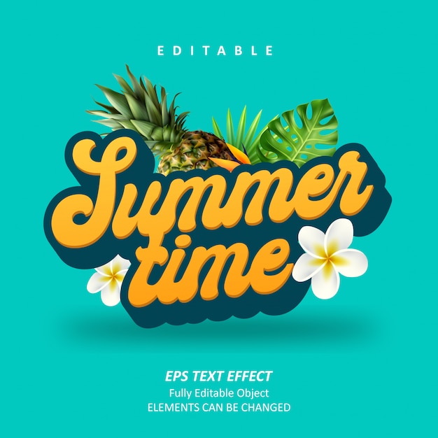 Vector efecto de texto de horario de verano