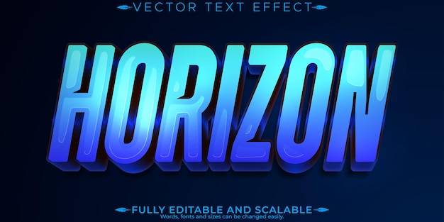 Efecto de texto de horizonte estilo de texto de juego y película editable