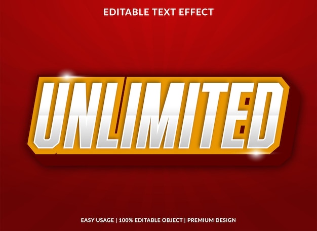 efecto de texto ilimitado plantilla editable estilo abstracto y premium
