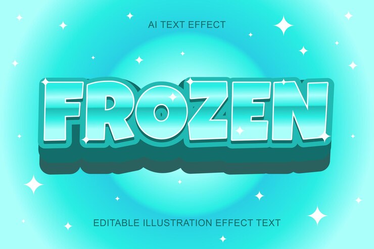 Vector efecto de texto de ilustración editable 3d congelado