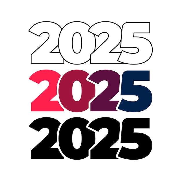 Efecto de texto Ilustración de fondo del año nuevo 2025