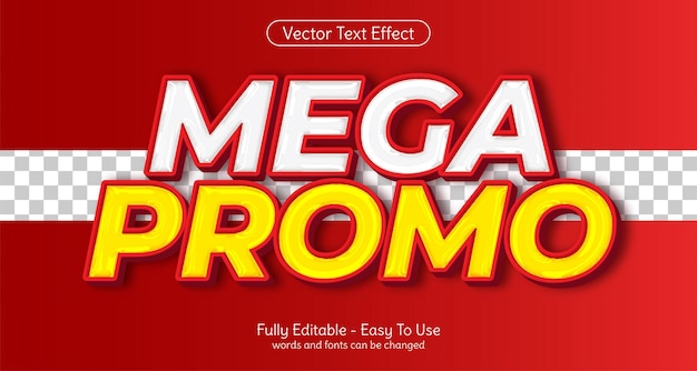 Efecto de texto ilustrador de estilo editable de texto Mega Promo, etiqueta de venta mega promocional para composición