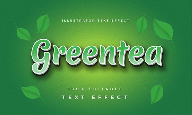 Efecto de texto del ilustrador moderno de greentea