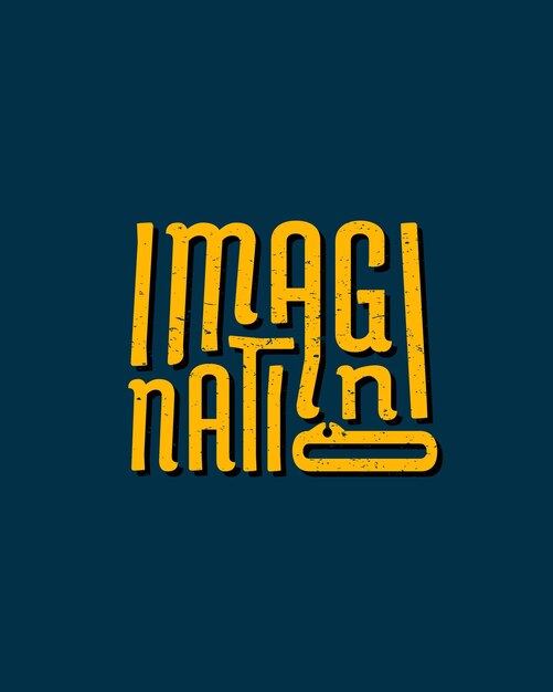 Efecto de texto de imaginación diseño de tipografía creativa para arte de pared en estilo de color amarillo