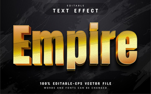 Efecto de texto imperio 3d editable