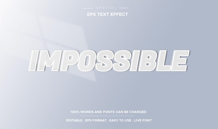 Vector efecto de texto imposible editable