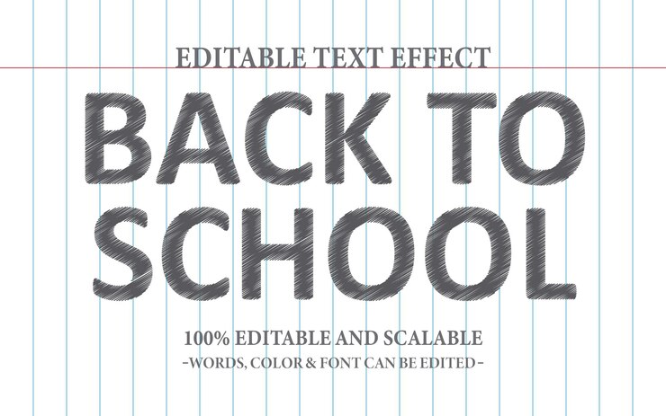 Efecto de texto incompleto de regreso a la escuela con fondo de papel