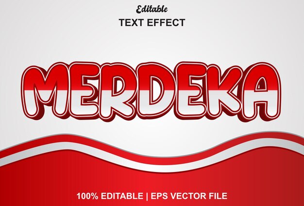Efecto de texto de independencia de indonesia editable
