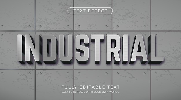 Efecto de texto industrial estilo de fuente editable