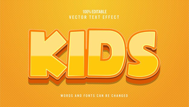 Efecto de texto infantil editable 3d