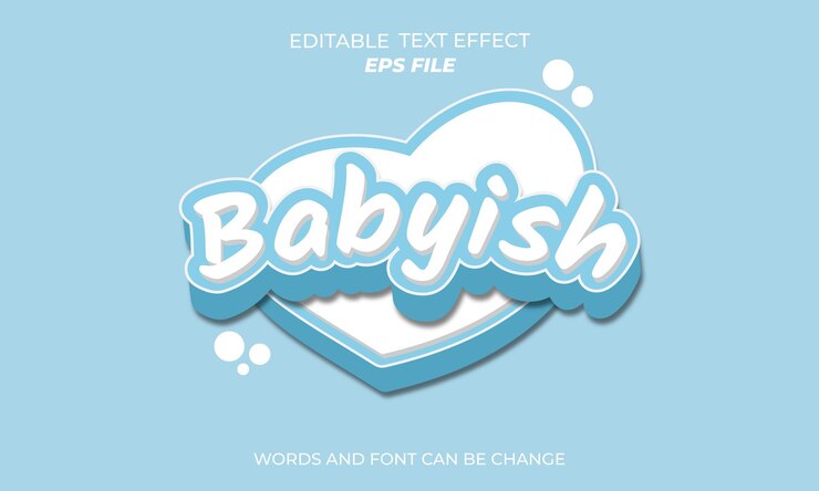 Vector efecto de texto infantil para plantilla de maqueta