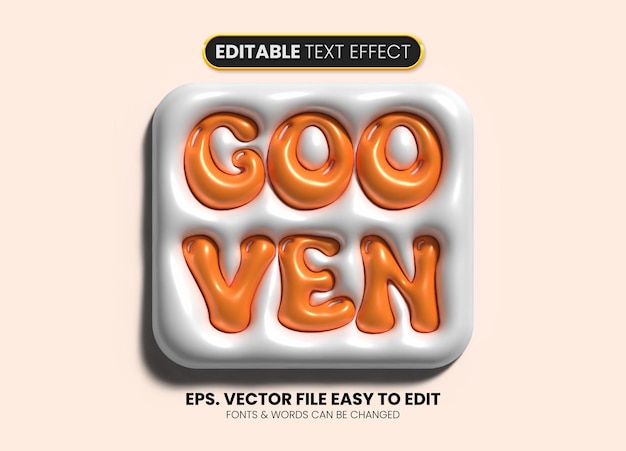 Efecto de texto inflable 3D con ranuras