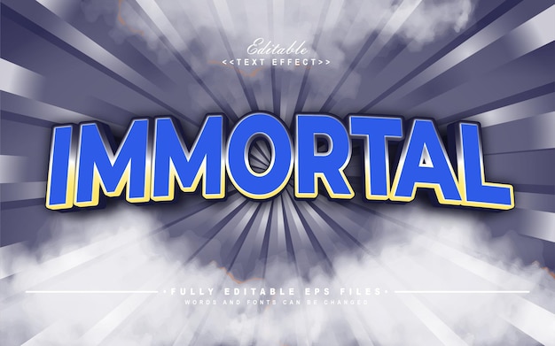 Efecto de texto inmortal 3d editable