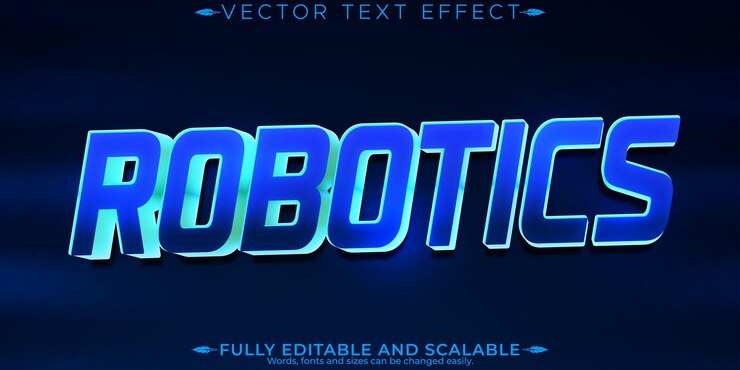 Vector efecto de texto de inteligencia artificial estilo de texto de tecnología y ciencia editable