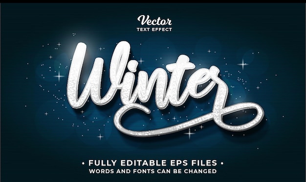 efecto de texto de invierno brillante editable eps cc