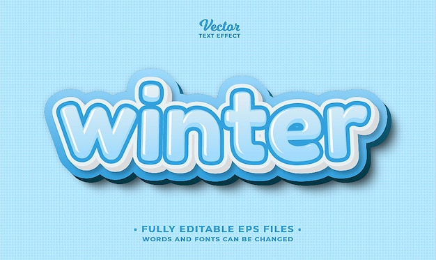 Efecto de texto de invierno editable eps cc