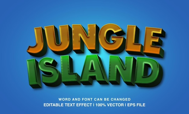 Vector efecto de texto de la isla de la jungla